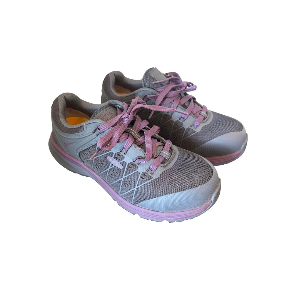 Keen Utility Vista Energy Womens 7.5 Grey Purple Carbon Fiber Toe Work Shoes